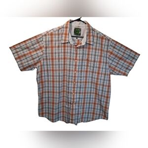 Timberland Orange and White Casual Button Down Shirt